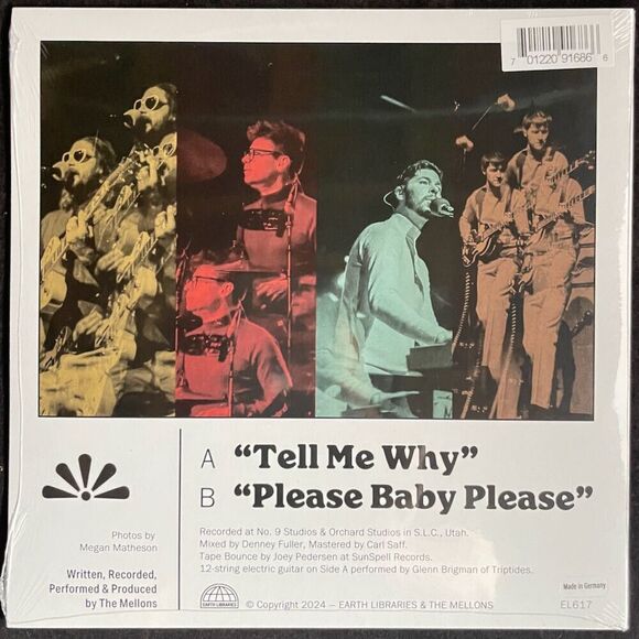 The Mellons – Tell Me Why b/w Please Baby Please – Limited 7″ Vinyl Single, NEW - Picture 2 of 2